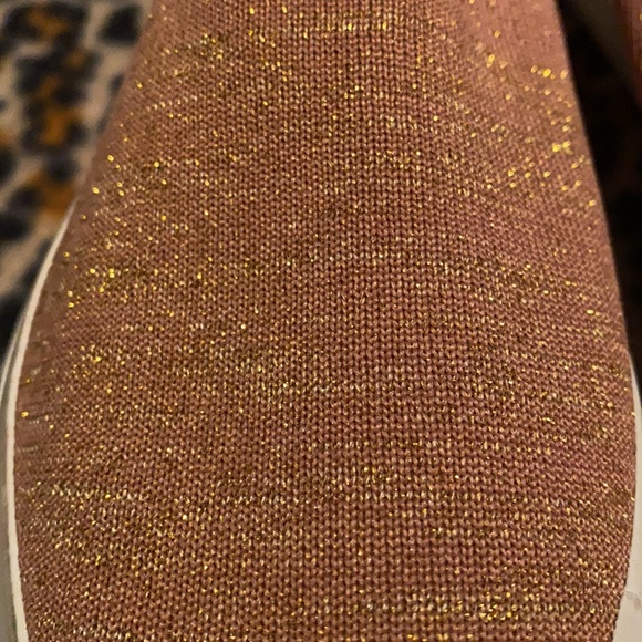 Blowfish Malibu Women’s Knit Glitter Slip On Sneakers Gold Mouve - Picture 3 of 16
